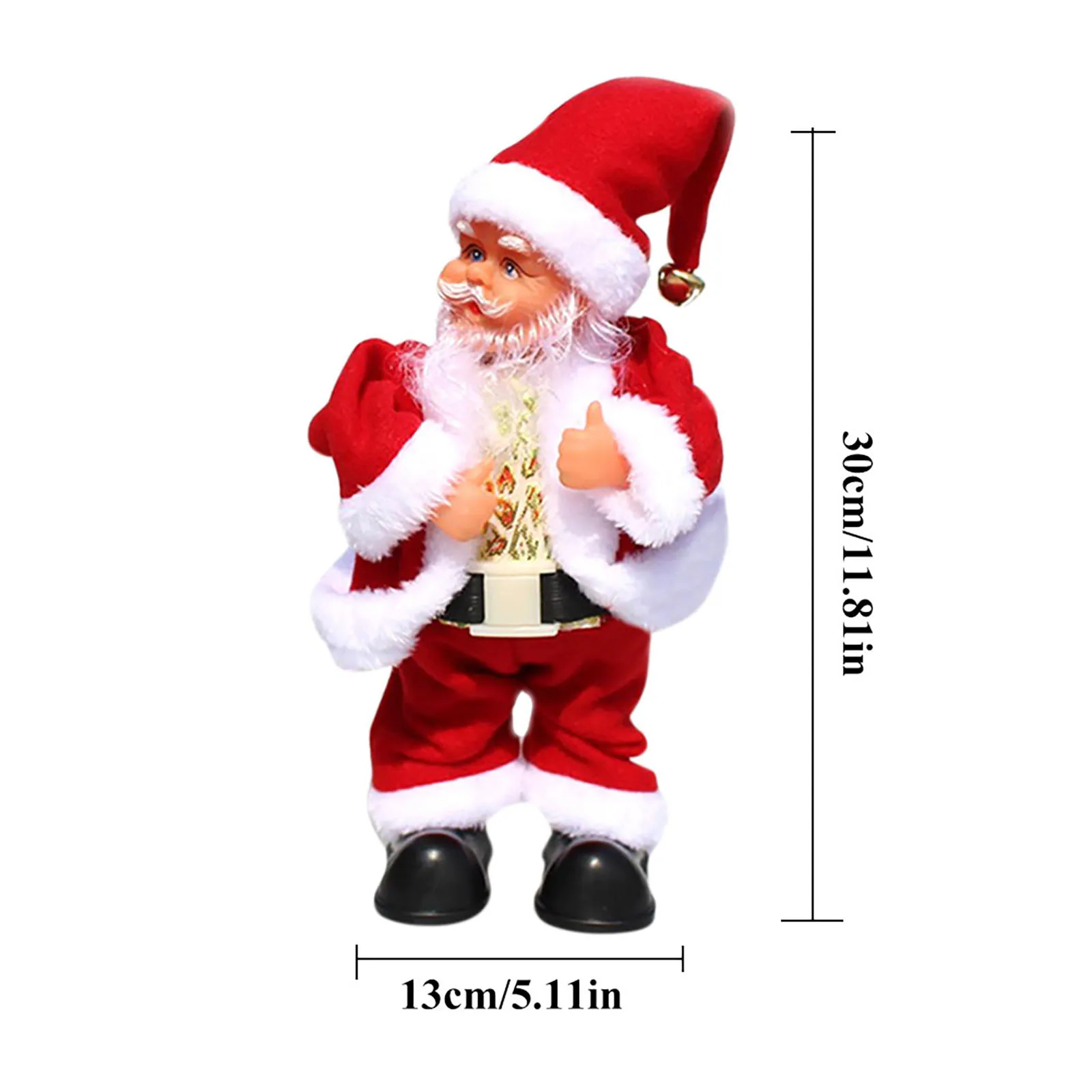 Смешная Женская Вибрирующая бедра с музыкой светлый танцующий Санта-Клаус