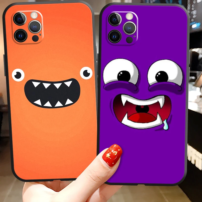 

Monster Smiley Phone Cases For iPhone 11 12 Pro MAX 6S 7 8 Plus XS MAX 12 13 Mini X XR SE 2020 Carcasa Funda Soft TPU