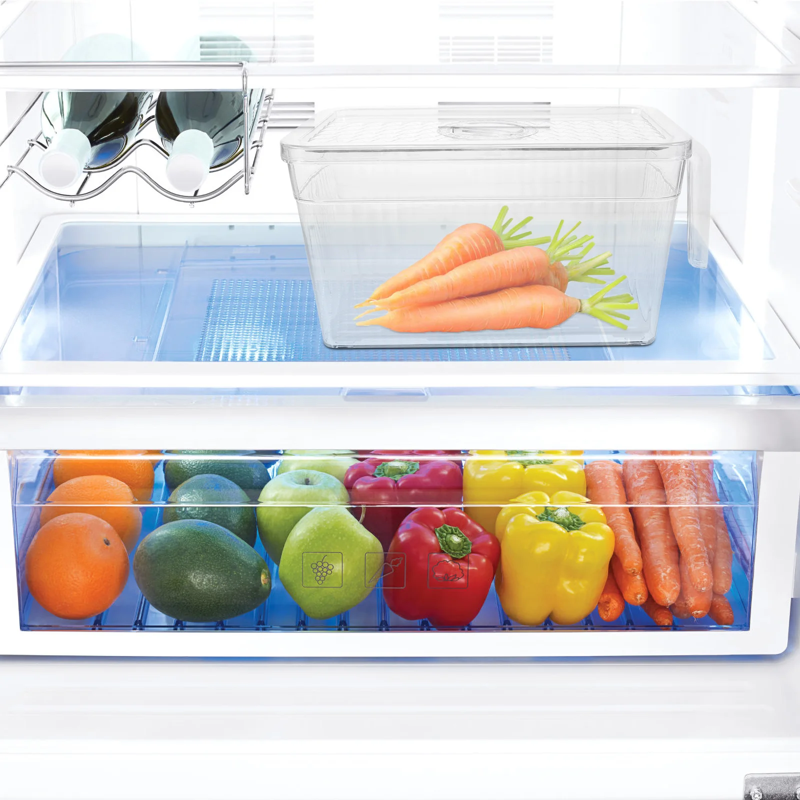 

Refrigerator Storage Box Egg Container Home Holder Vegetable Case Organizer Food Fruit Lid Bins Lids