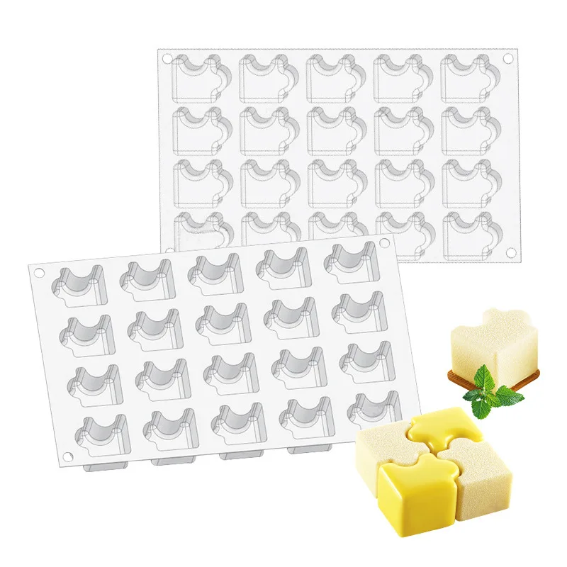 

20 Even Puzzle French Mousse Cake Silicone Mold Chocolate Pudding Ice Cream Silicone Baking Baking Accessories