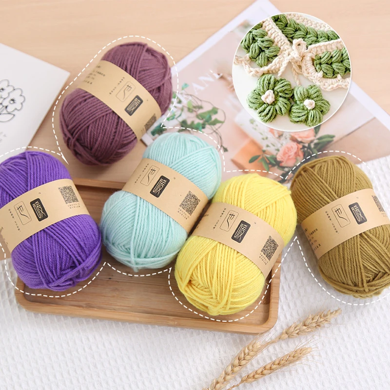 

45g Soft Wool Blended Yarn Cotton Hand Knitting 4ply Yarn For Scarf Sweater Hat Doll Clothes 39 Colors DIY Handicraft Weave