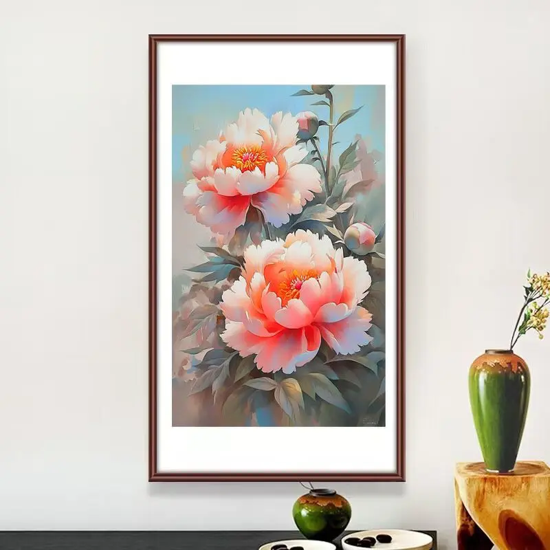 Наборы для вышивки пионами 11CT 9CT в китайском стиле