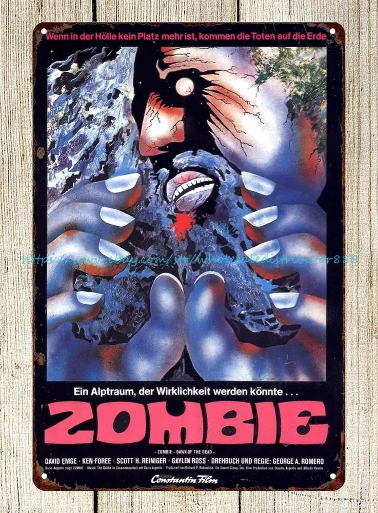 Рассвет Мертвых Зомби 1978 ужасный фантастический Триллер фильм плакат жестяной