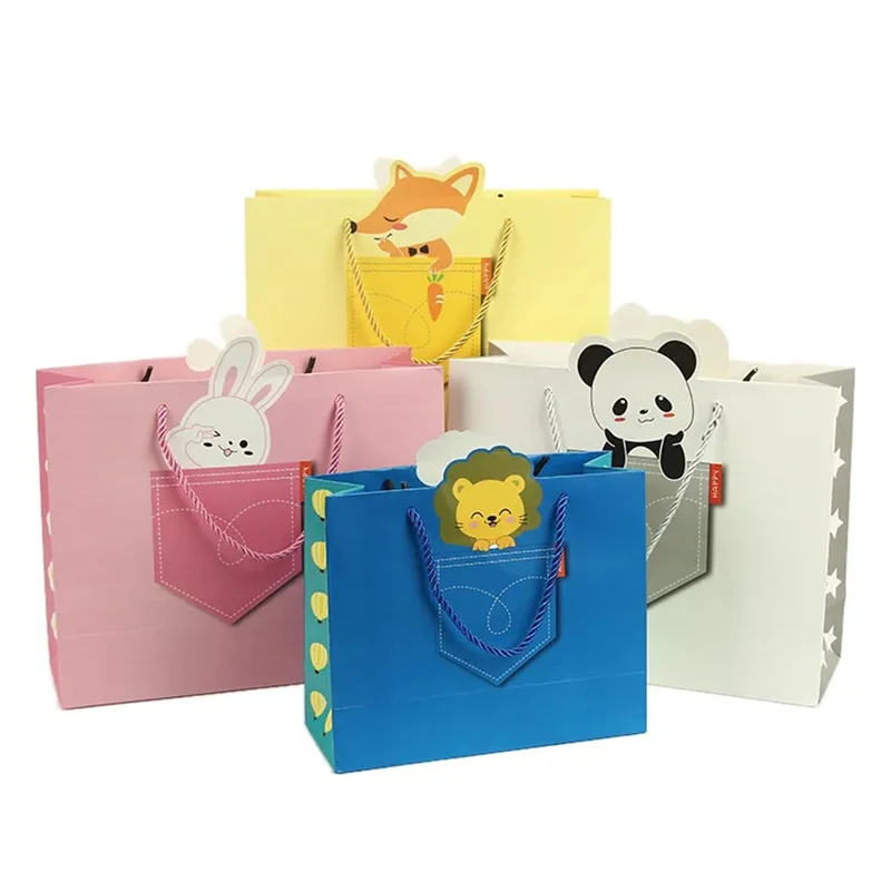 

10pcs Cartoon Gift Bags Children's Gift Packaging Handbags Holiday Candy Gift Boxes Birthday Party Decoration Supplies Packaging
