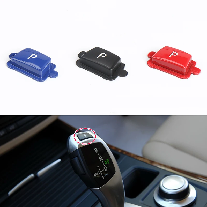 

1Pcs Car Gear Lever Auto Parking Button Cap Letter P Button For BMW X5 X6 E70 E71 2007-2013 Red Blue Black