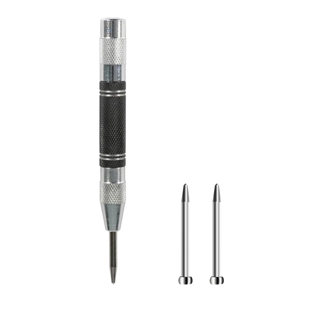 

Automatic Center Punch Automatic Kerner Center Pin Woodworking Tools Spring Loaded Marker Wood Press Dent Marker Carpenter Tool