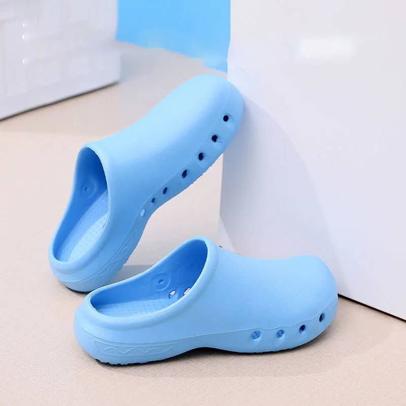 

Blue Nurse Clogs Non-Slip Nursing Shoes for Women Garden Shoes Waterproof Platform Slippers Sandals Resistant Work Chef Shoes