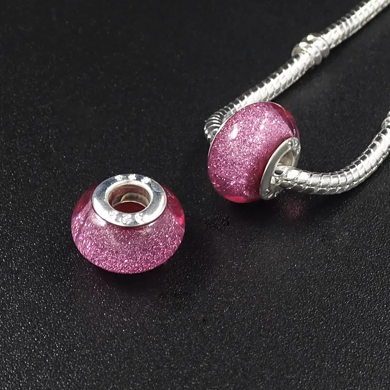 

12pcs/lots Loose Pink Green Purple Resin Beads Fit Charm Bracelet & Bangles Glass Beads DIY Charms Jewelry Making