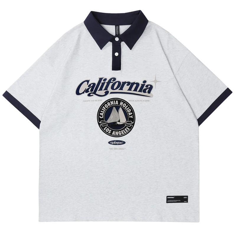 

2022 Summer Casual Oversized Cotton Letter Printed Tops Mens High Quality Polo t shirts Unisex Short Sleeve Waffle POLO Shirts