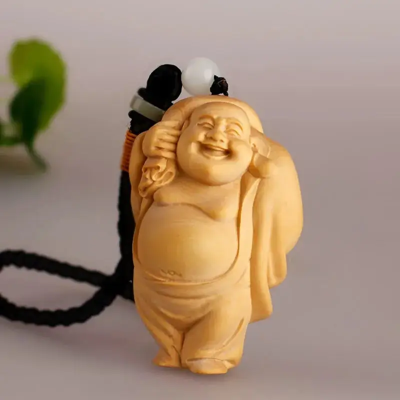 

Деревянная подвеска из ящика с изображением скалы, кипариса, сумки для денег, Будды Майтреи, богатства, резные аксессуары для дома, подвесные фигуры для автомобиля