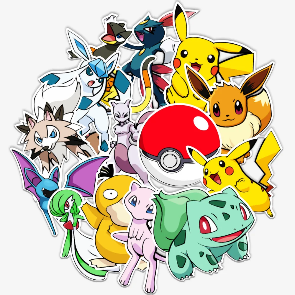 

50 Pokemon Pikachu Graffiti Stickers Paper Luggage Refrigerator Computer Notebook Stickers Waterproof Stickers