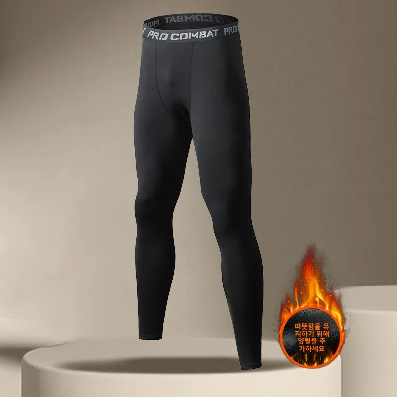 Thermal Underwear Men's Fleece-Lined Suit Tights Bottoming Heattech Long Johns Winter Cold-Proof High Elastic Slim fit Teenagers