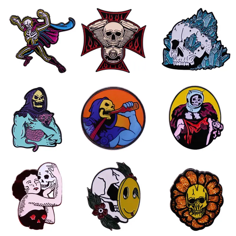 

Horrible Animal Skull Metal Enamel Pin Gothic Retro Cranium Lapel Brooch Hoodie Backpack Hat Decorative Accessories Fans Gift
