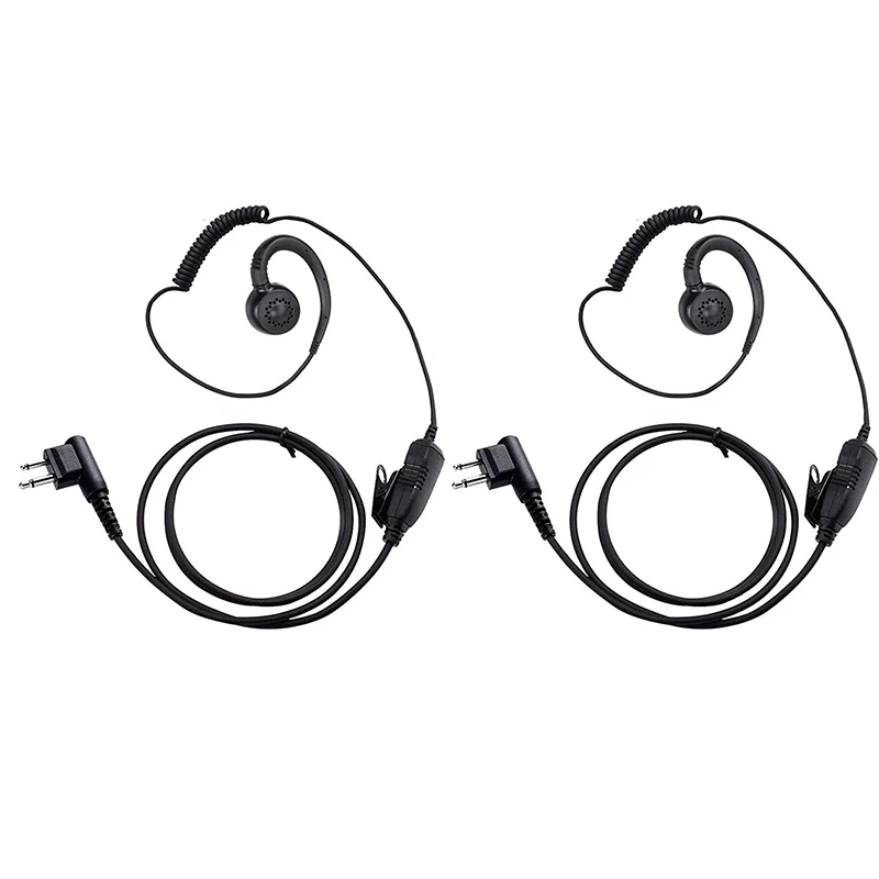 Walkie Talkie Earpiece Headset with PTT Mic Compatible with Motorola CP200 CP200D CLS1110 CLS1410 CLS1450 GP300 GP308 2 Pin