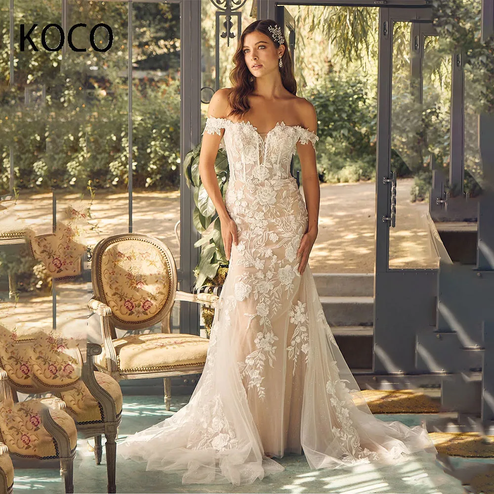 

MACDOUGAL Off the Shoulder Wedding Dress Mermaid Lace Appliques Charming vestido De Novia Custom Made For Elegant Women 2023