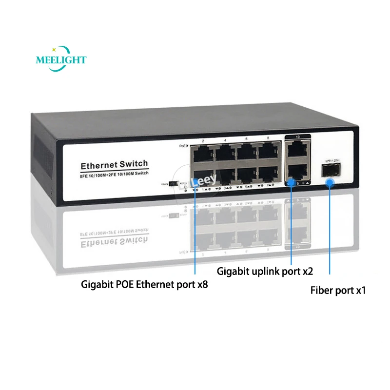 Стандартный 8 + 2 Gigabit POE 10 портовый коммутатор цифровые камеры беспроводной