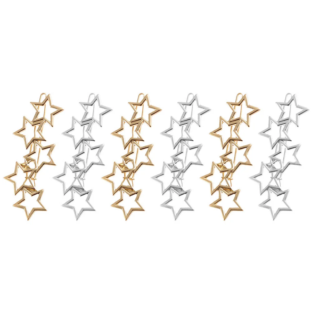 

6 Pcs Side Clip Fancy Hair Clips Thick European American Jewelry Women Alloy Pin Miss