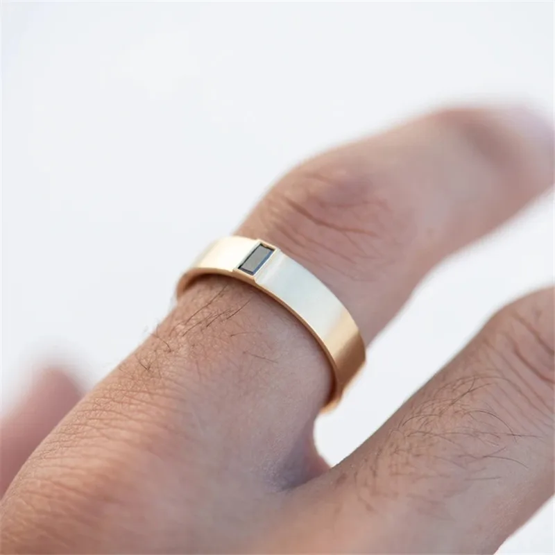 Винтажное Открытое кольцо с квадратным цирконием BOAKO для женщин и мужчин