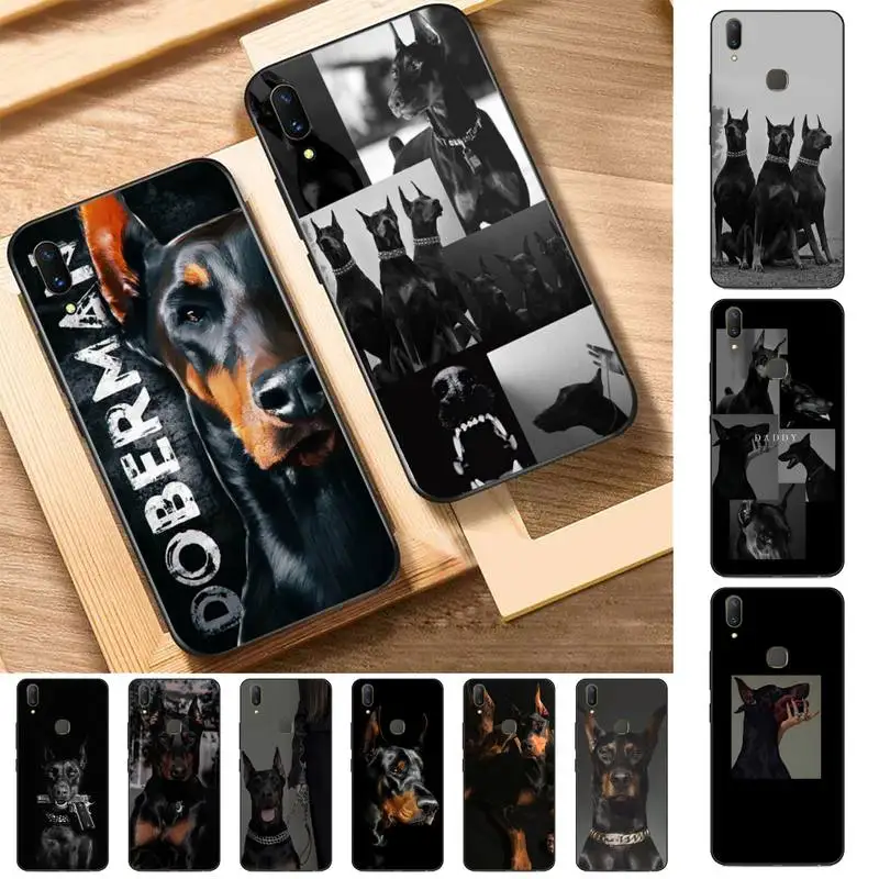

Animal Doberman Dog Phone Case for Vivo Y91C Y11 17 19 17 67 81 Oppo A9 2020 Realme c3