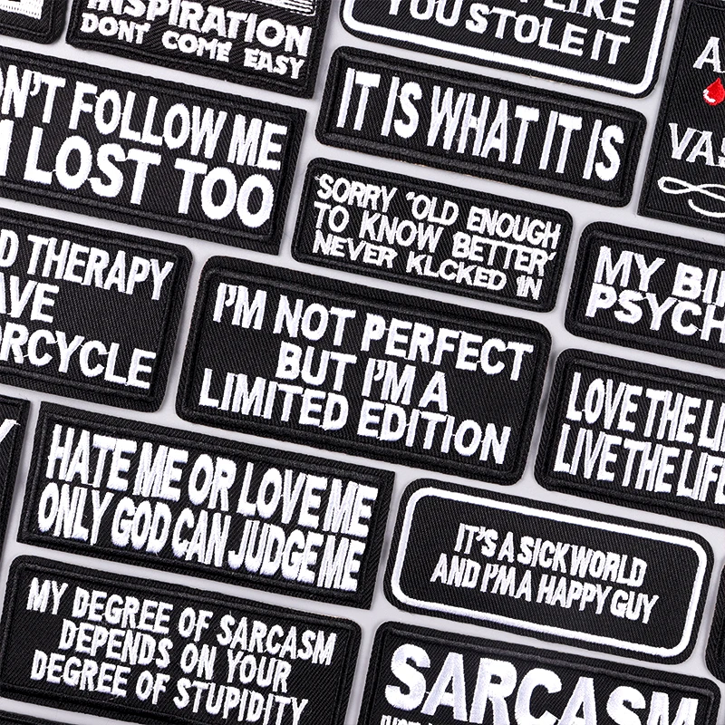 

Slogan Proverb Patch Iron On Embroidered Patches For Clothing Thermoadhesive Patches On Clothes Letters Embroidery Patch Badges