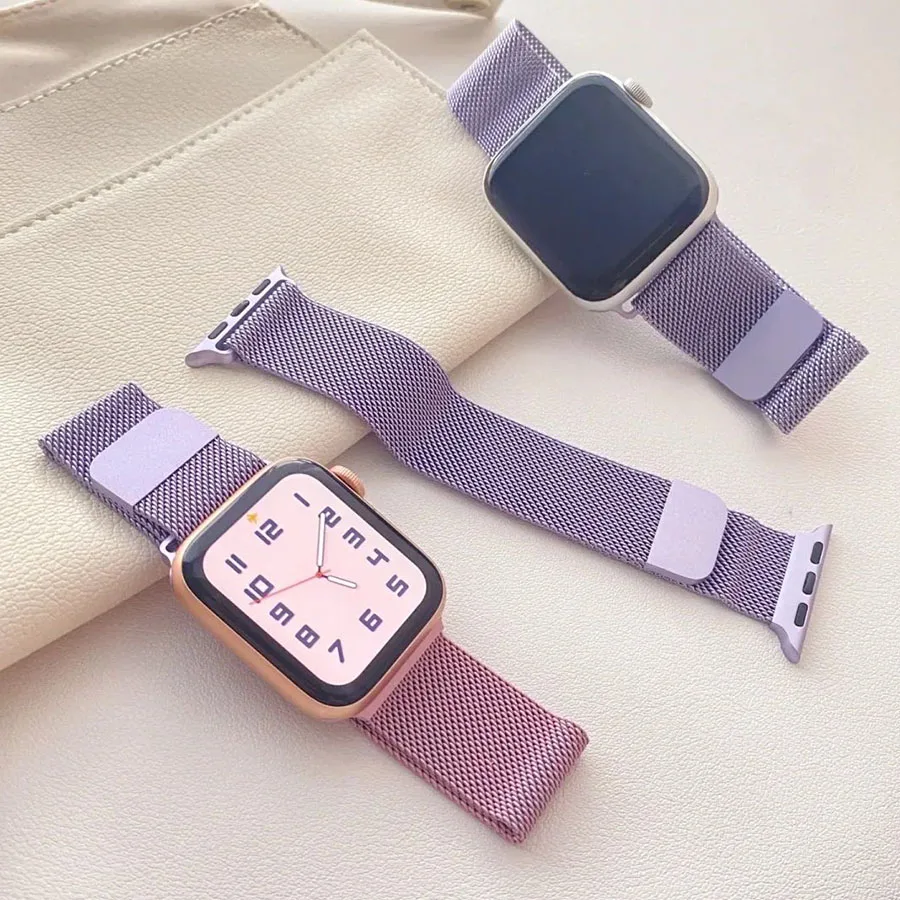 Фото Ремешок «Миланская петля» для Apple Watch Band 49 мм 44 мм 40 мм 45 мм 41 мм 42 мм 38 мм, браслет Correa для Iwatch Series 3 4 5 SE 6 7 8 Ultra №3