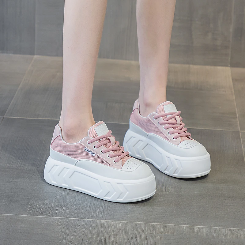 Leather Casual Sneakers Ladies Flats Luxury Designer Shoes for Women 2023 Summer High Heels Tennis Chic Elegant Athletic Shoe 33