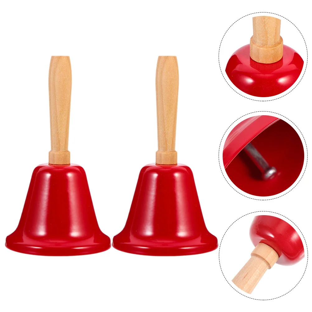 

2 Pcs Christmas Call Bell Hand Bells Decorations Restaurant Iron Metal Table