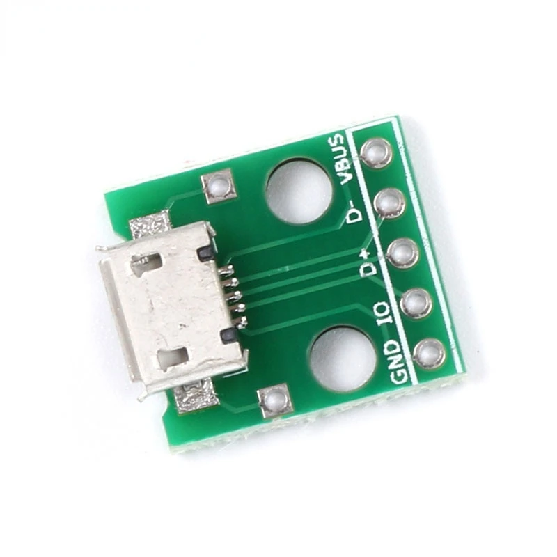 

10 pcs MICRO USB to DIP Adapter 5pin female connector B type pcb converter pinboard 2.54