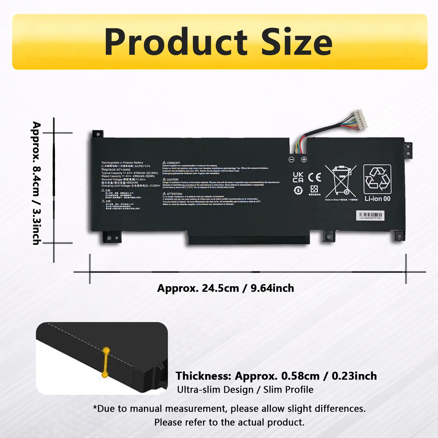 Фото Аккумулятор PowerHub BTY-M492 11.4В 53.5Втч для ноутбуков MSI Katana GF66 GF76 Pulse GL66 GL76 Sword 15 №4
