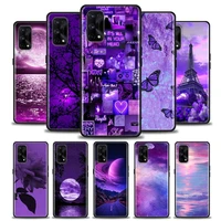 phone case for realme 5 6 7 7i 8 8i 9i 9 xt gt gt2 c17 pro 5g se master neo2 silicone case cover beautiful landscape in purple