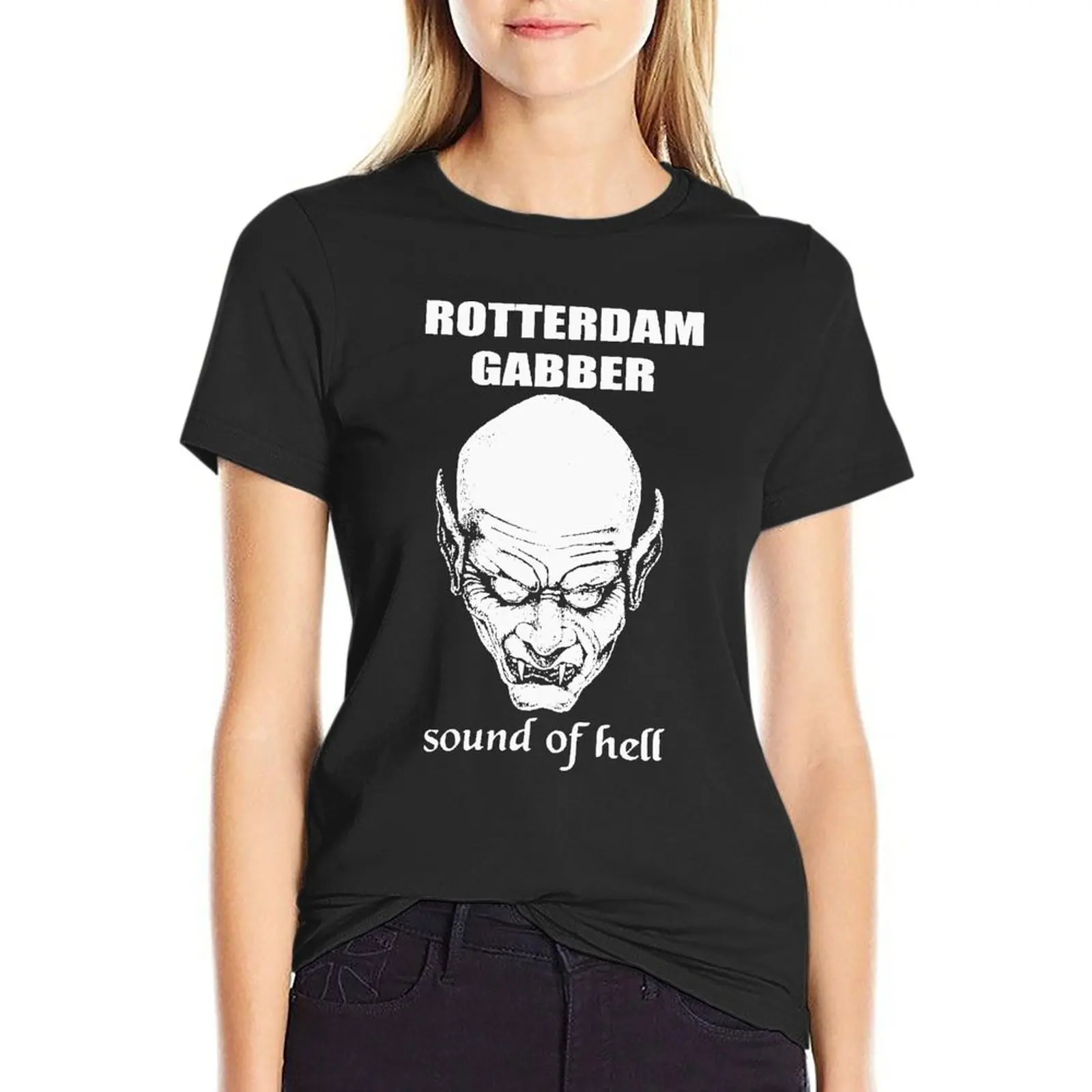 

Женская Винтажная футболка из натурального хлопка, в стиле 90-х Роттердамский Габер, с редким звуком ада, большие размеры, 100%