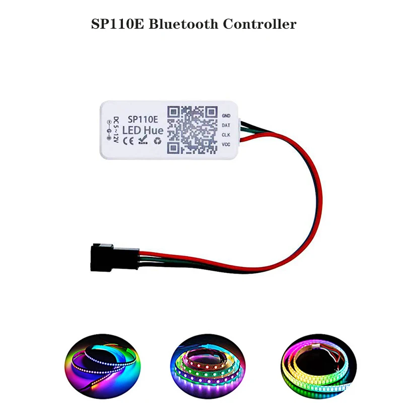 SP110E RGB-контроллер Bluetooth Smart APP 5 В 12 24 1024 пикселей для WS2811 WS2812B APA102 SK6812 SPI