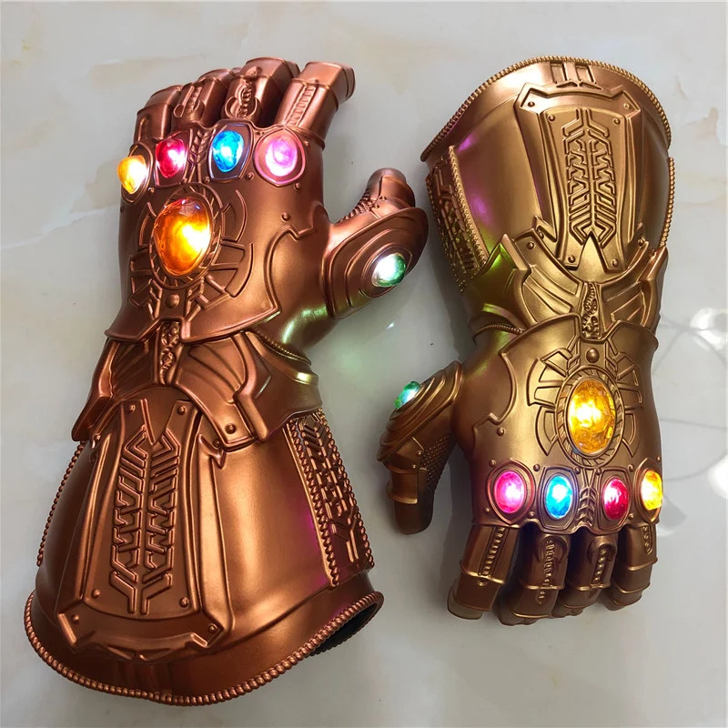 

Thanos Gloves Iron Man Glove 1:1 LED Light Figure Halloween Cosplay Prop Avengers Superhero Weapen Props Toy Gift Marvel Hero