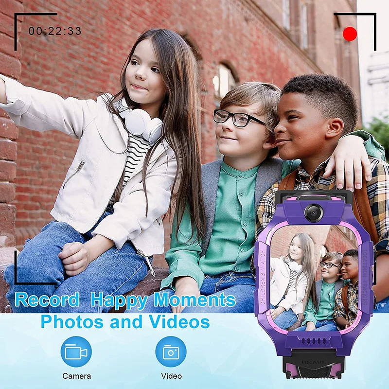 

GPS Monitor Tracker SOS Waterproof Smart Watch Camera Location