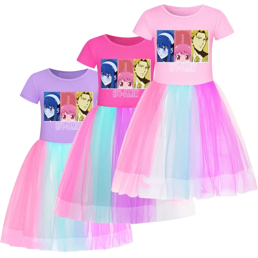 

Аниме шпионская семья x Anya поддельные платья для девушек блестящее хлопковое платье для девочек летняя одежда