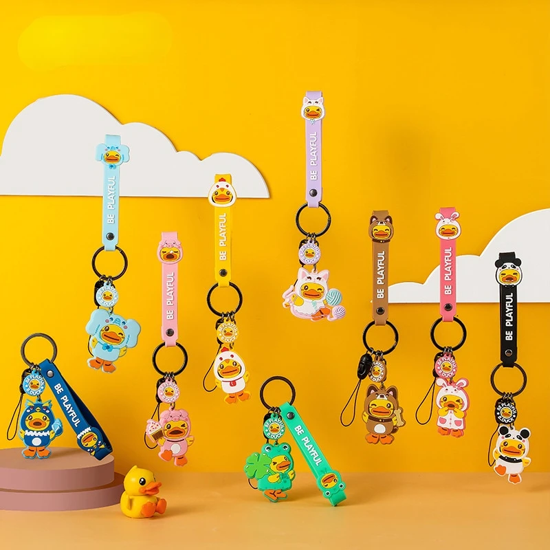 

Little Yellow Duck Key Chain Female Cute Cute Fun Creative Mobile Phone Lanyard Bag Pendant Accessories Corner Creature Keychain