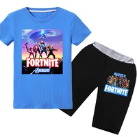 new fortnite summer t shirt set game peripheral fashion tees for boys girls short sleeve pants sports suit children 4 15
