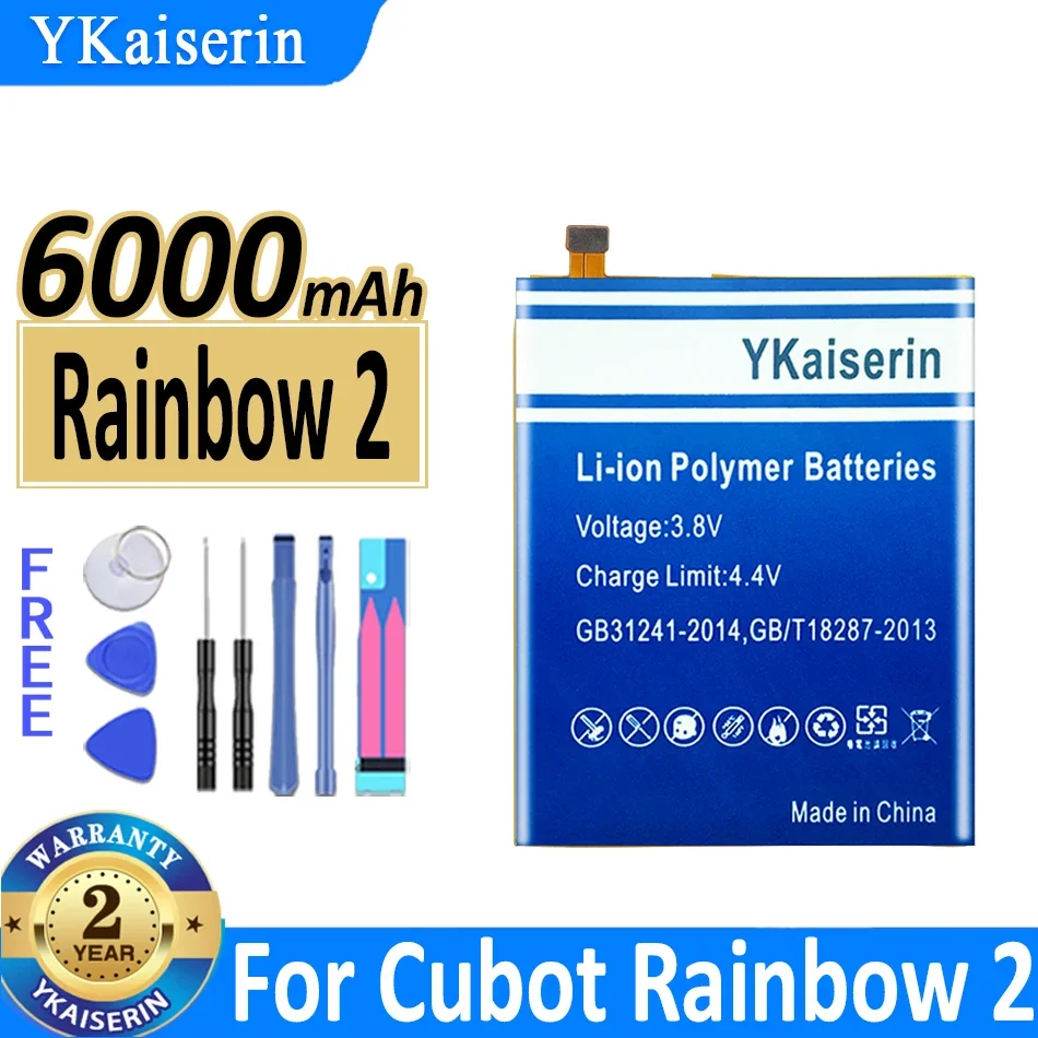 

6000mAh YKaiserin Battery Rainbow 2 For Cubot Rainbow2 Mobile Phone Batteries