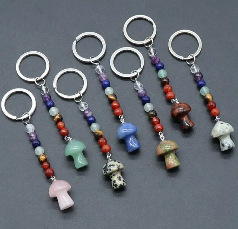

10 шт., брелки с натуральным камнем, 7 чакр