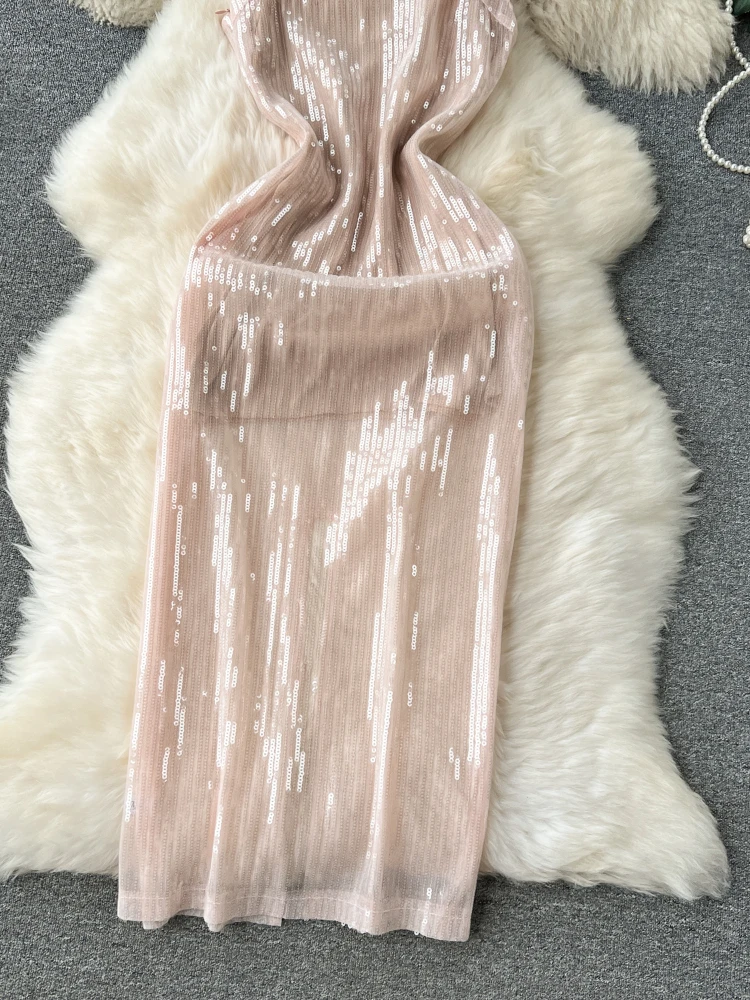 Женские сексуальные платья с блестками модное облегающее платье средней длины