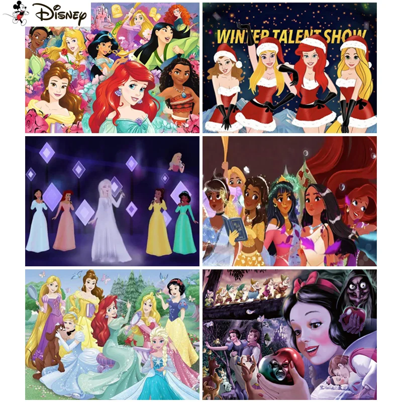 

Набор для алмазной вышивки «мультяшная принцесса», Набор для вышивки крестиком «сделай сам», с рисунком Диснея, квадратная, круглая Алмазна...