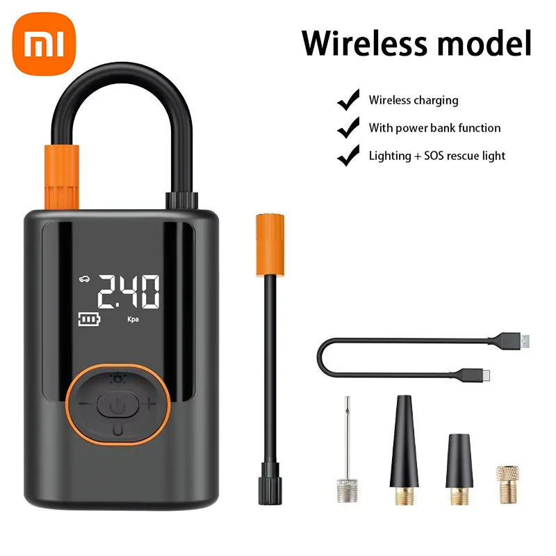 

Портативный беспроводной автомобильный насос Xiaomi для накачивания, быстрая зарядка, интеллектуальный цифровой насос для обнаружения давления в шинах для автомобилей