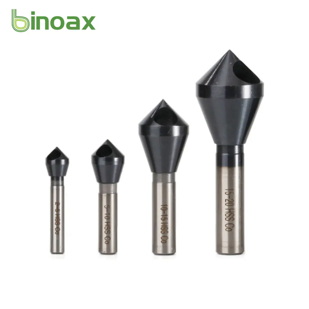 Сверло для зенковки Binoax TiAlN M35, кобальтовое кольцо для удаления заусенцев, 90 градусов, фаска 2-5 5-10 10-15 15-20