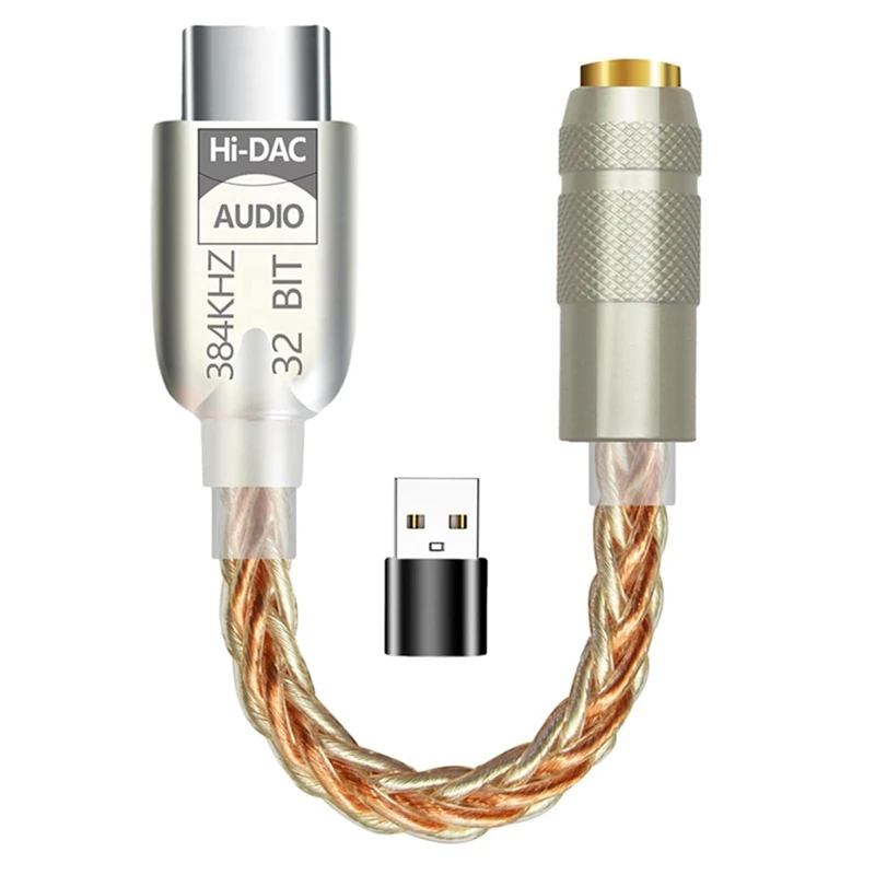 USB-C усилитель для наушников 3,5 мм, аудиодекодер ALC5686 Hi-Fi, цифровой аудиокабель-адаптер-конвертер AUX - ABWO (art.: 3920daed2dbbe) - 3920daed2dbbe