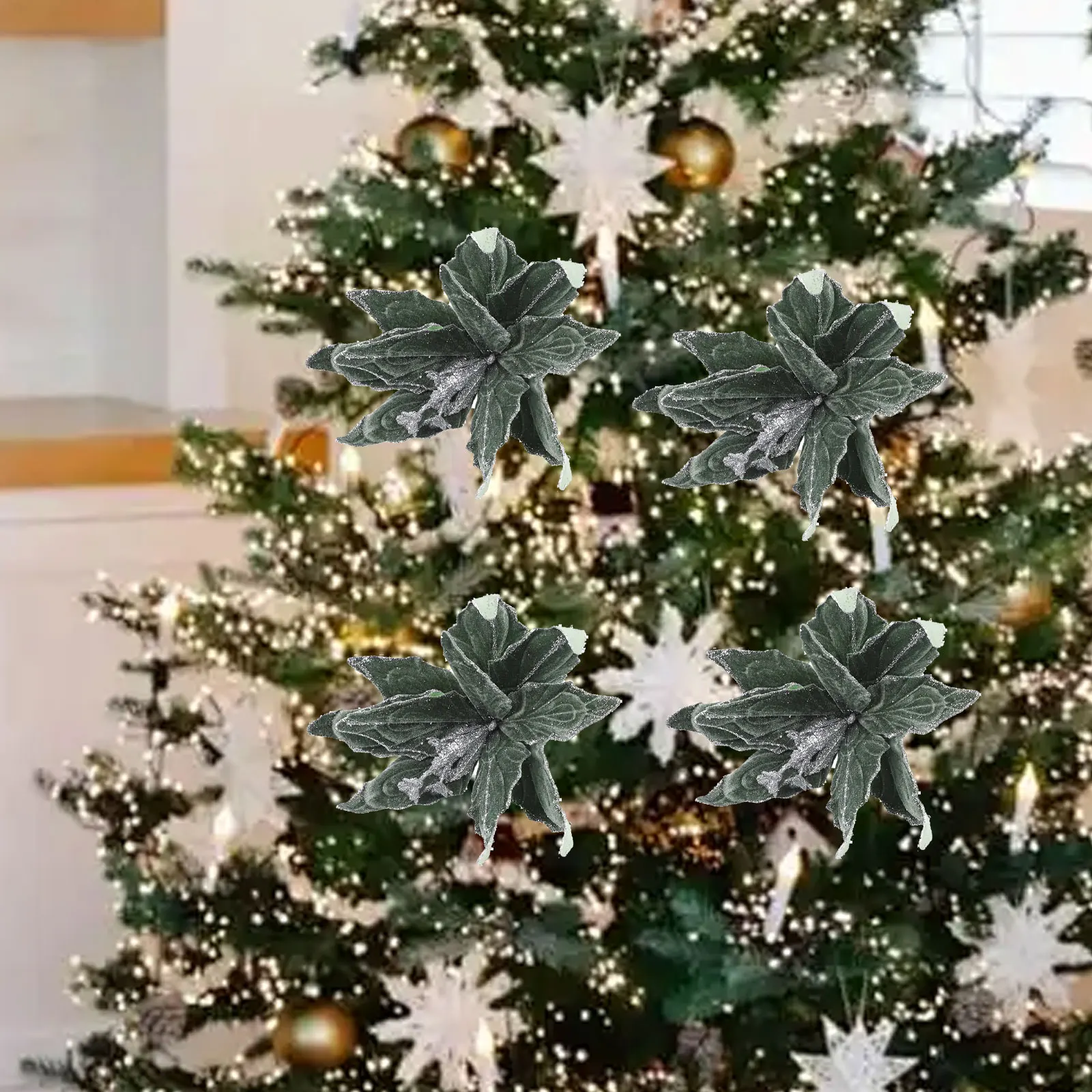 Рождественское оформление Рождественский цветок украшение Красивые Украшения