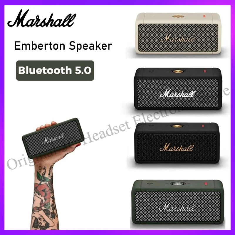 

Original Marshall Emberton Portable Bluetooth Wireless Speakers Audio Powerful Bass Soundbar Outdoor Speakers Waterproof Speaker