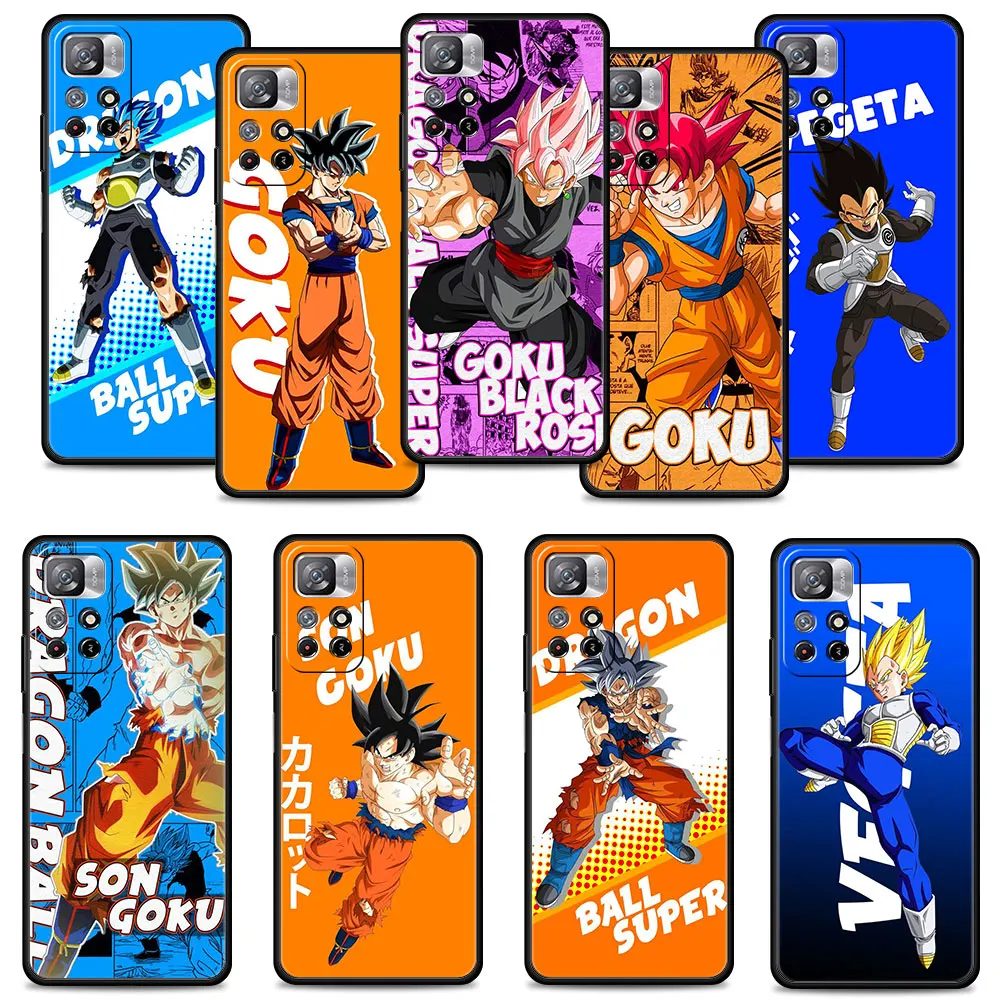 

Phone Coque Silicon For Xiaomi Redmi Note 11 Pro 9 7 9C 9A K40 10 9T 8 9S K40S 10C Anime Dragon Ball Son Goku and Vegeta IV