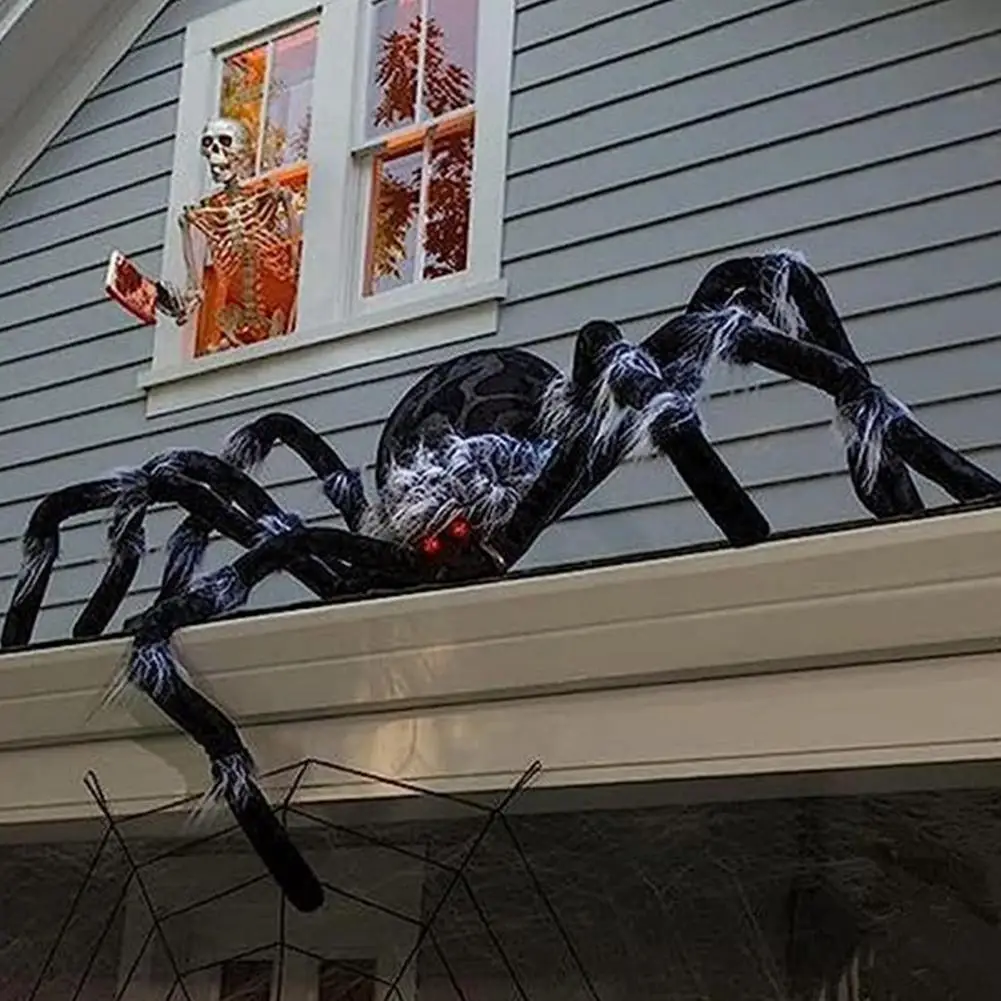 

Halloween Gate Decor Spooky Halloween Spider Decorations Large Black Models for Pranks Props Parties Indoors Outdoors