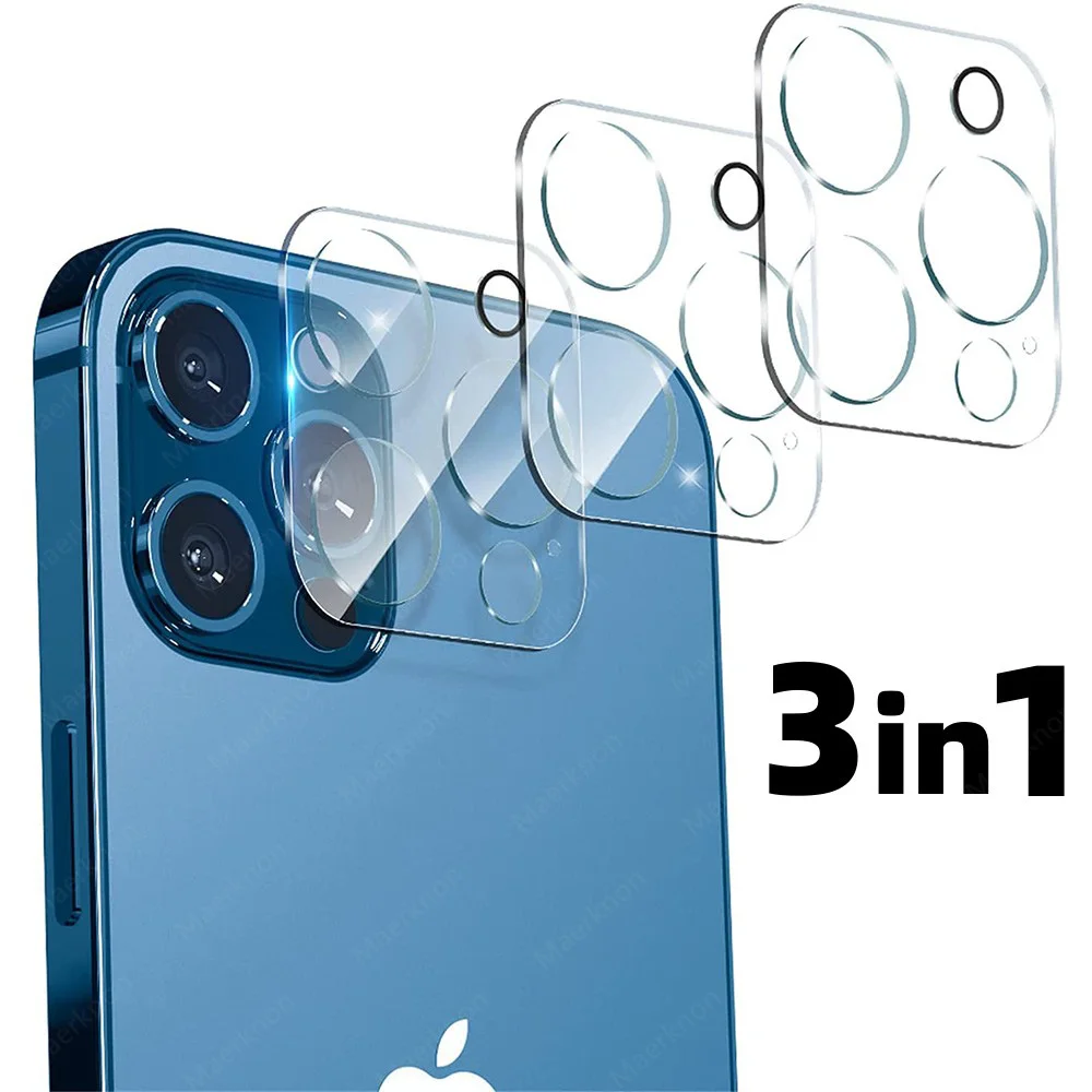 

3PCS Phone Camera Protector Lens Screen Protective Tempered Glass For Iphone 14 13 12 11 Pro Max Mini Camera Lens Protector Film