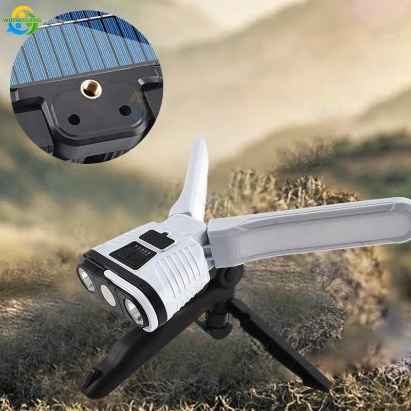 Фонарь Настенный Складной на солнечной батарее с зарядкой от USB 7 режимов